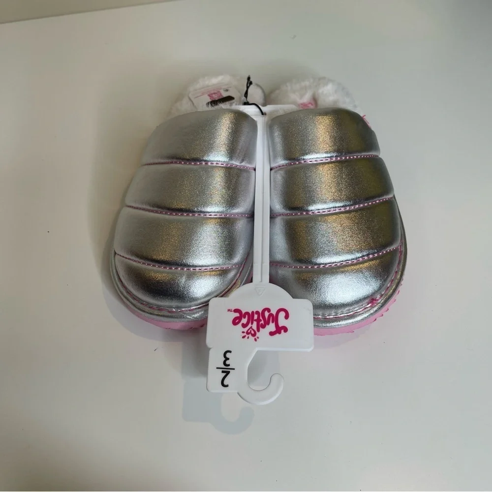 Justice Girls Slippers silver
